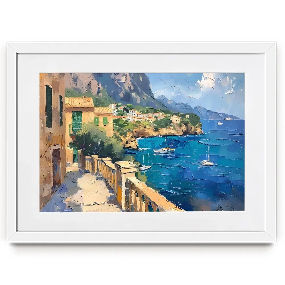 Mallorca Balcony View Framed Art Print Mallorca Balcony View Framed Art Print wall art product Elena Avanesova