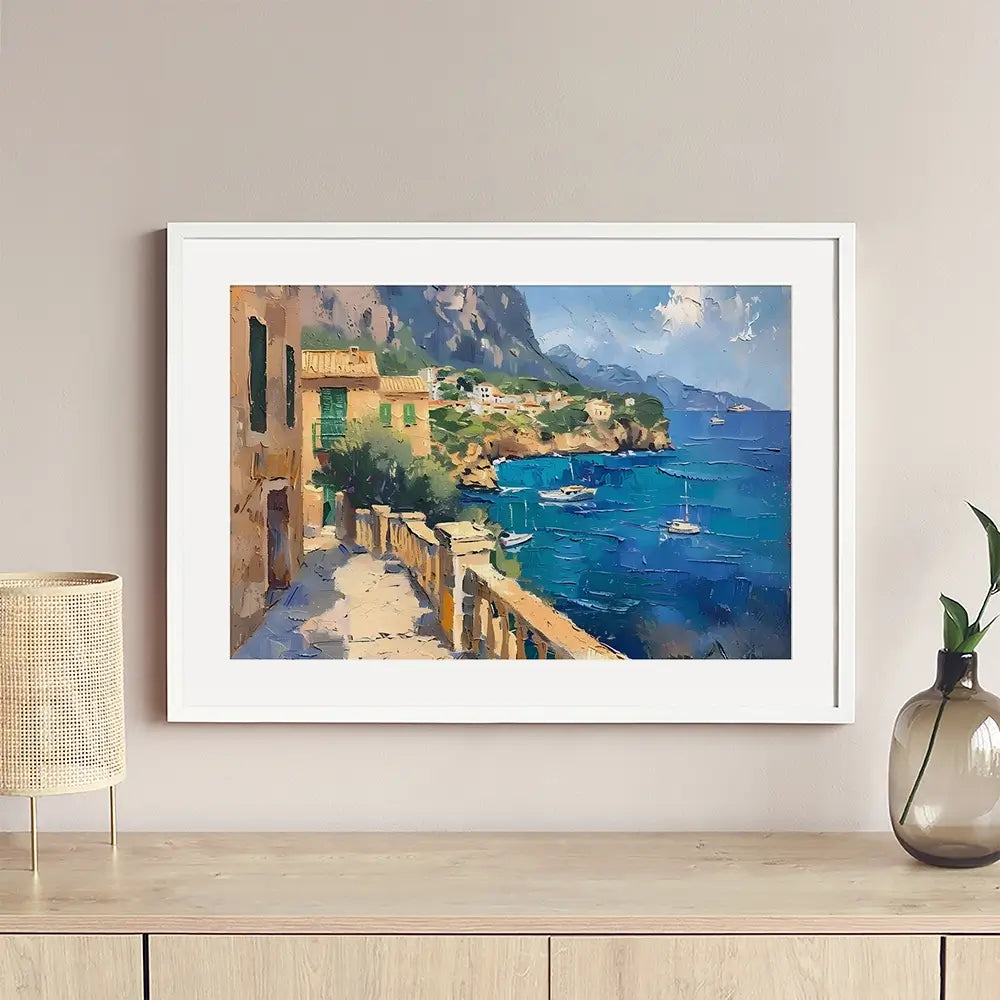 Mallorca Balcony View Framed Art Print Mallorca Balcony View Framed Art Print wall art product Elena Avanesova