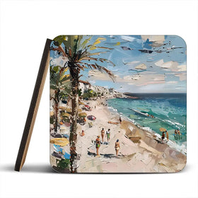 Mallorca Beach Day Coaster Set Mallorca Beach Day Coaster Set wall art product Elena Avanesova