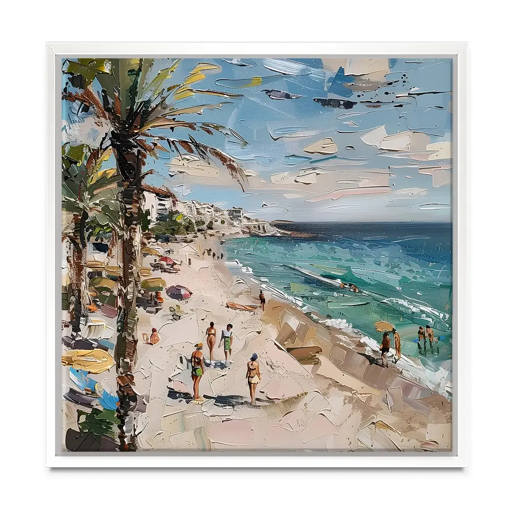 Mallorca Beach Day Square Canvas Print Mallorca Beach Day Square Canvas Print wall art product Elena Avanesova