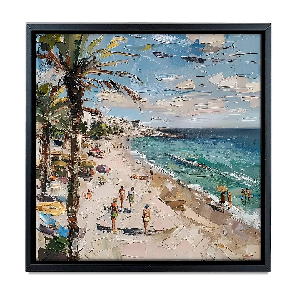 Mallorca Beach Day Square Canvas Print Mallorca Beach Day Square Canvas Print wall art product Elena Avanesova