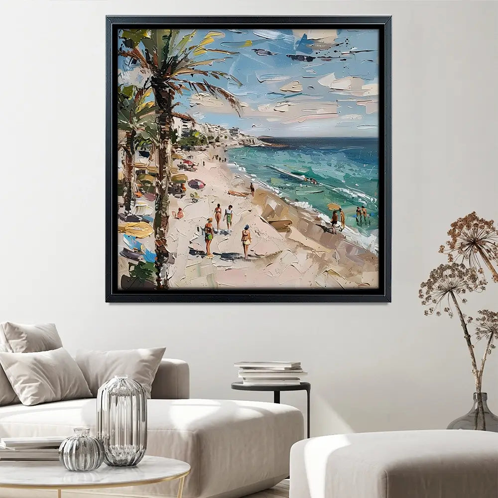 Mallorca Beach Day Square Canvas Print Mallorca Beach Day Square Canvas Print wall art product Elena Avanesova