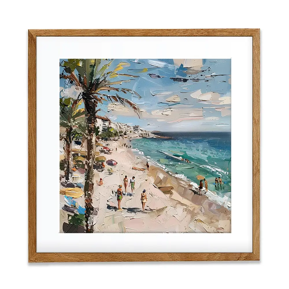 Mallorca Beach Day Square Framed Art Print Mallorca Beach Day Square Framed Art Print wall art product Elena Avanesova