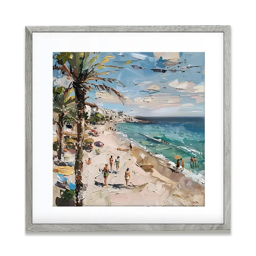 Mallorca Beach Day Square Framed Art Print Mallorca Beach Day Square Framed Art Print wall art product Elena Avanesova