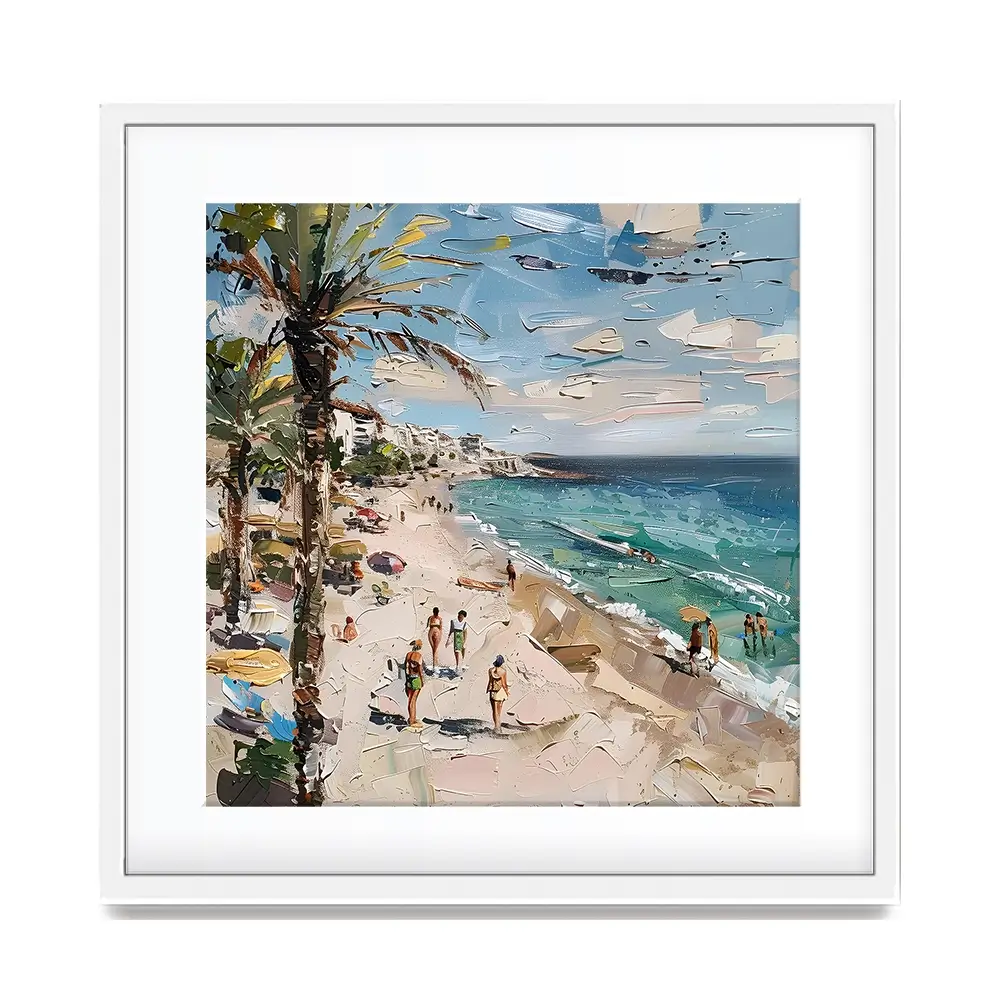 Mallorca Beach Day Square Framed Art Print Mallorca Beach Day Square Framed Art Print wall art product Elena Avanesova