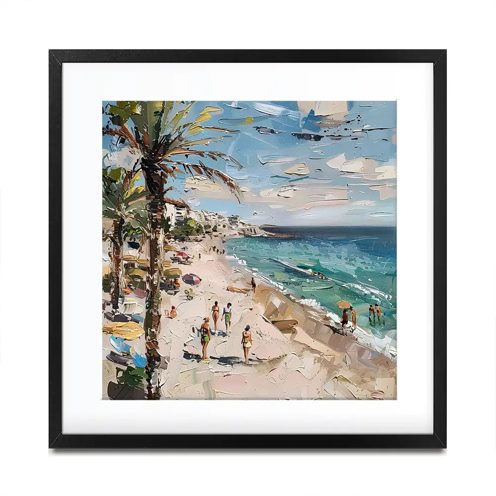 Mallorca Beach Day Square Framed Art Print Mallorca Beach Day Square Framed Art Print wall art product Elena Avanesova