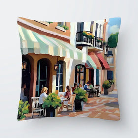 Mallorca Cafe Cushion Mallorca Cafe Cushion wall art product Elena Avanesova