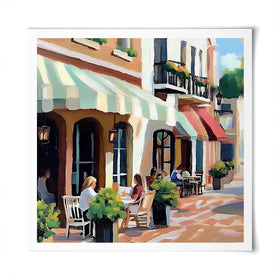 Mallorca Cafe Square Art Print Mallorca Cafe Square Art Print wall art product Elena Avanesova