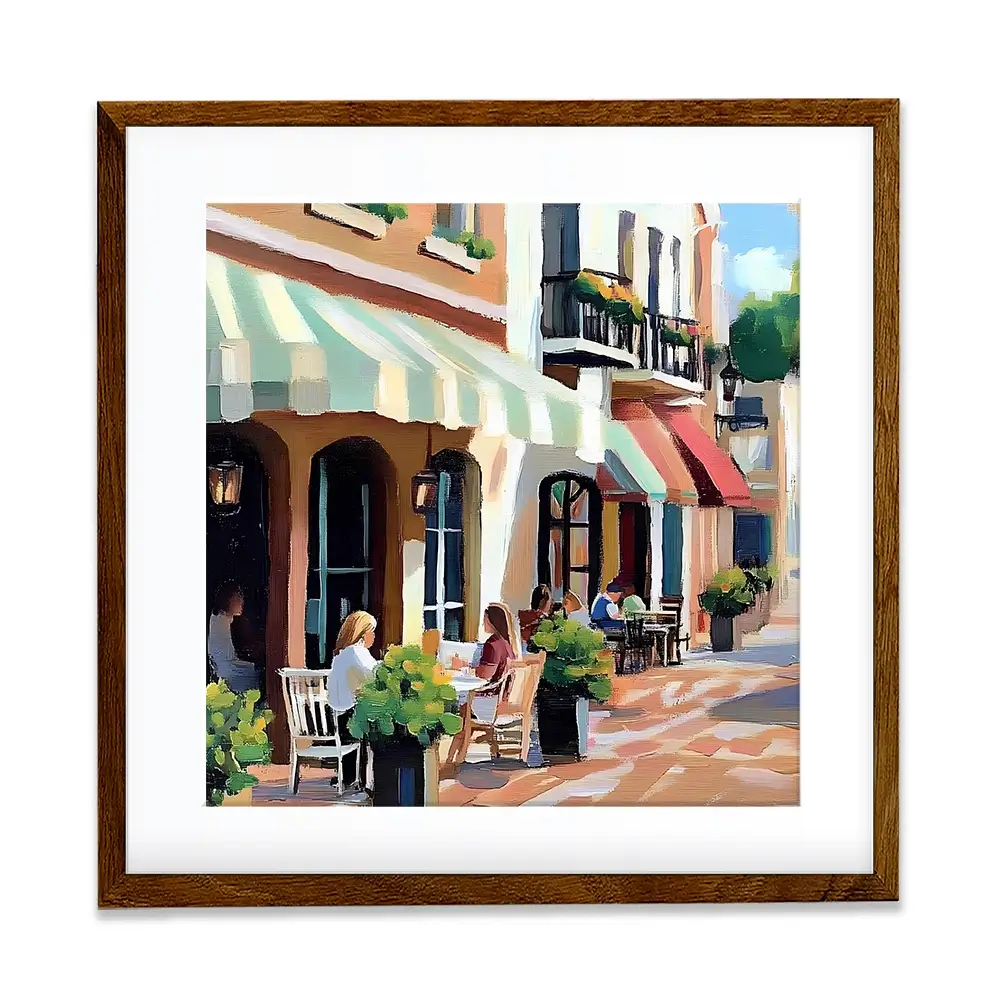 Mallorca Cafe Square Framed Art Print Mallorca Cafe Square Framed Art Print wall art product Elena Avanesova