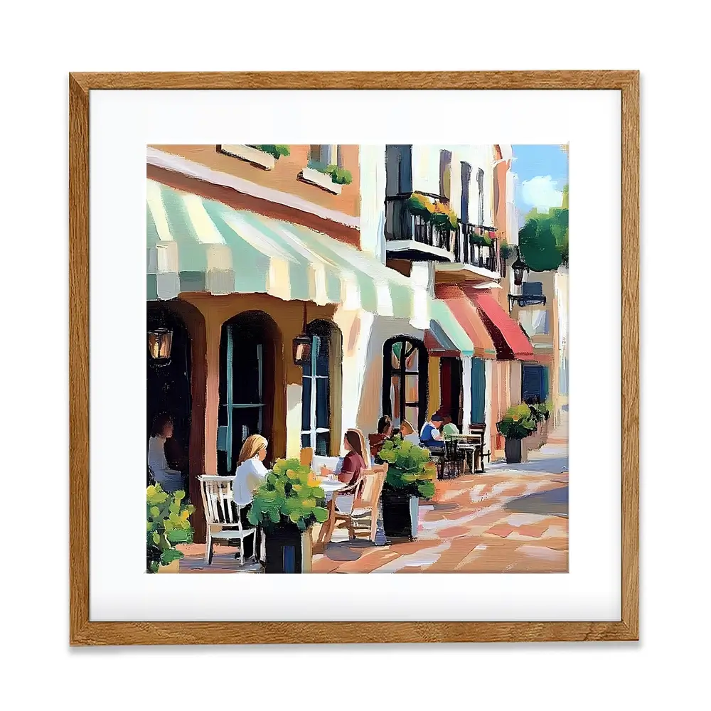 Mallorca Cafe Square Framed Art Print Mallorca Cafe Square Framed Art Print wall art product Elena Avanesova