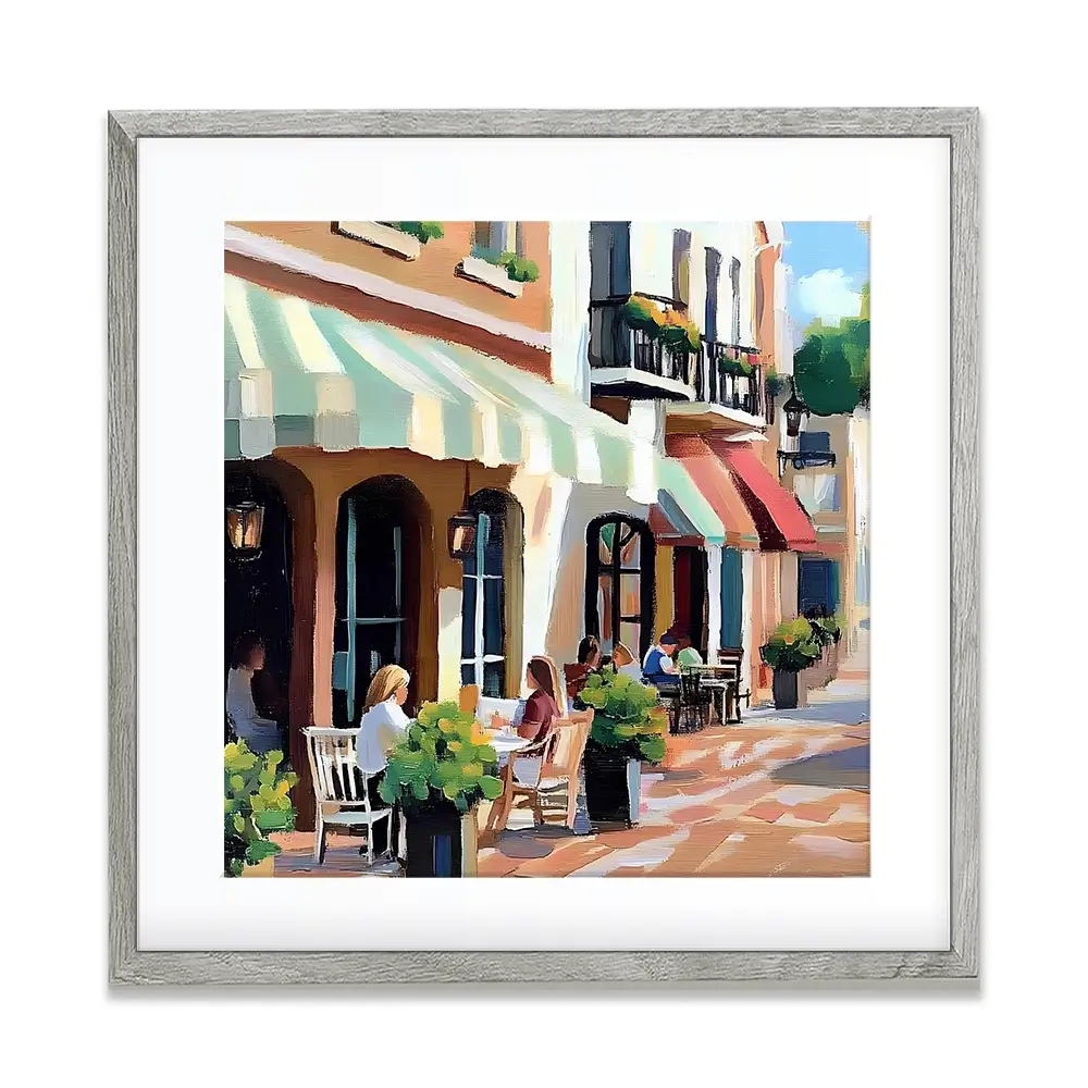 Mallorca Cafe Square Framed Art Print Mallorca Cafe Square Framed Art Print wall art product Elena Avanesova