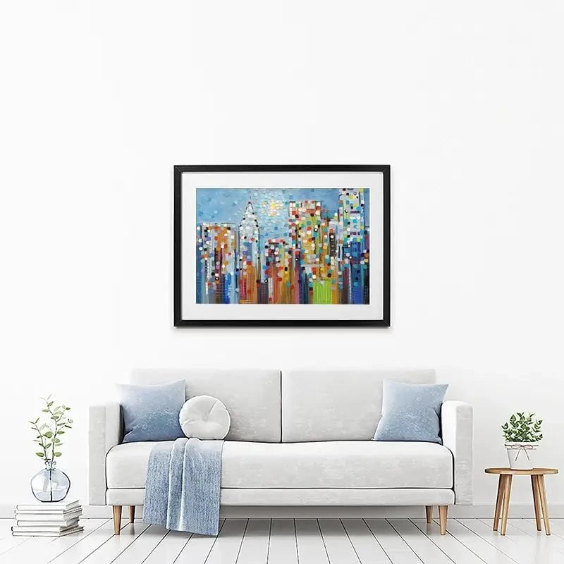 Manhattan Skyline Framed Art Print Manhattan Skyline Framed Art Print wall art product Ekaterina Ermilkina