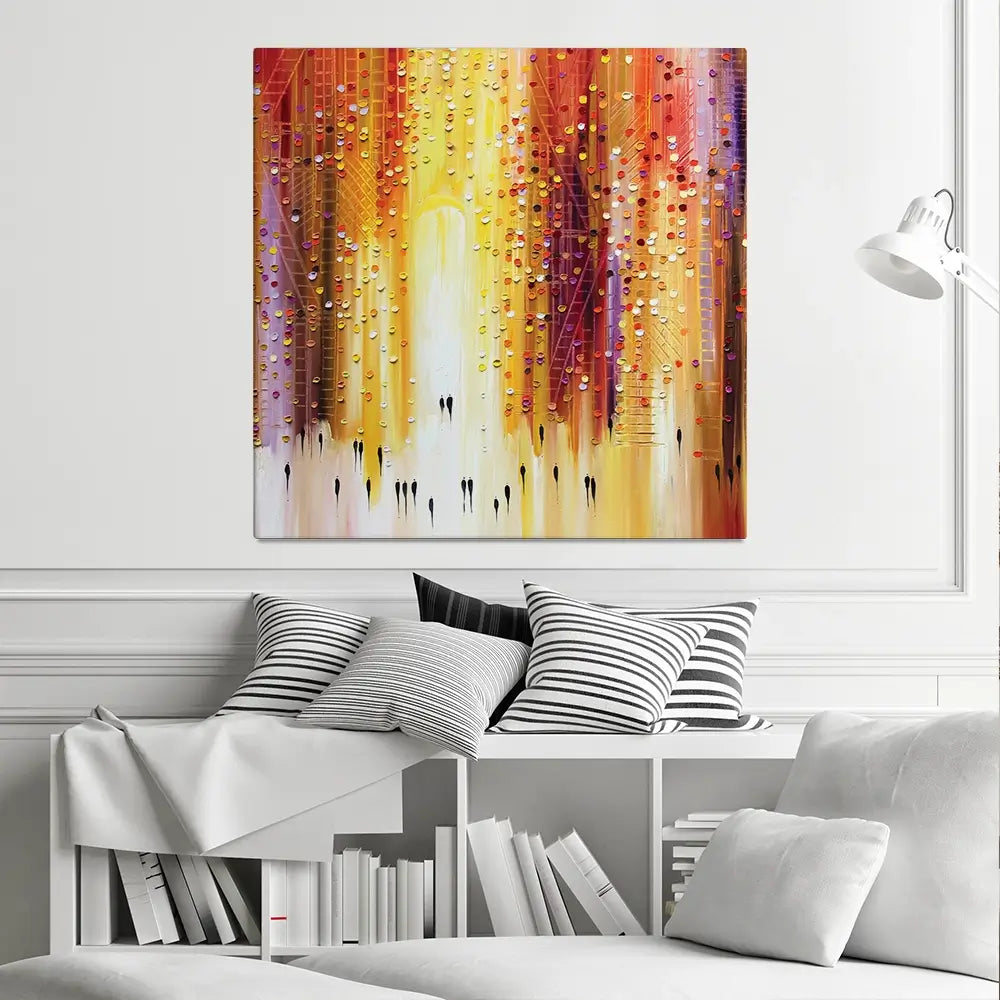 Manhattanhenge Square Canvas Print Manhattanhenge Square Canvas Print wall art product Art Print Shop