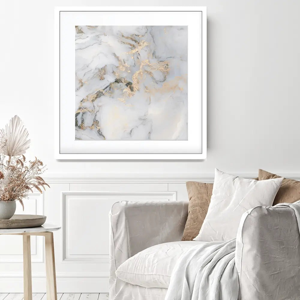 Marble Effect Square Framed Art Print Marble Effect Square Framed Art Print wall art product Art Print Shop