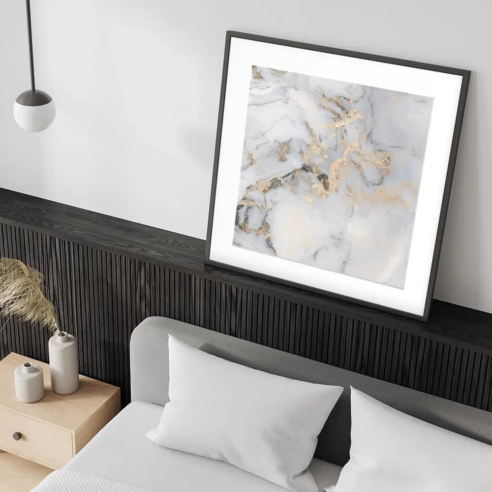 Marble Effect Square Framed Art Print Marble Effect Square Framed Art Print wall art product Art Print Shop