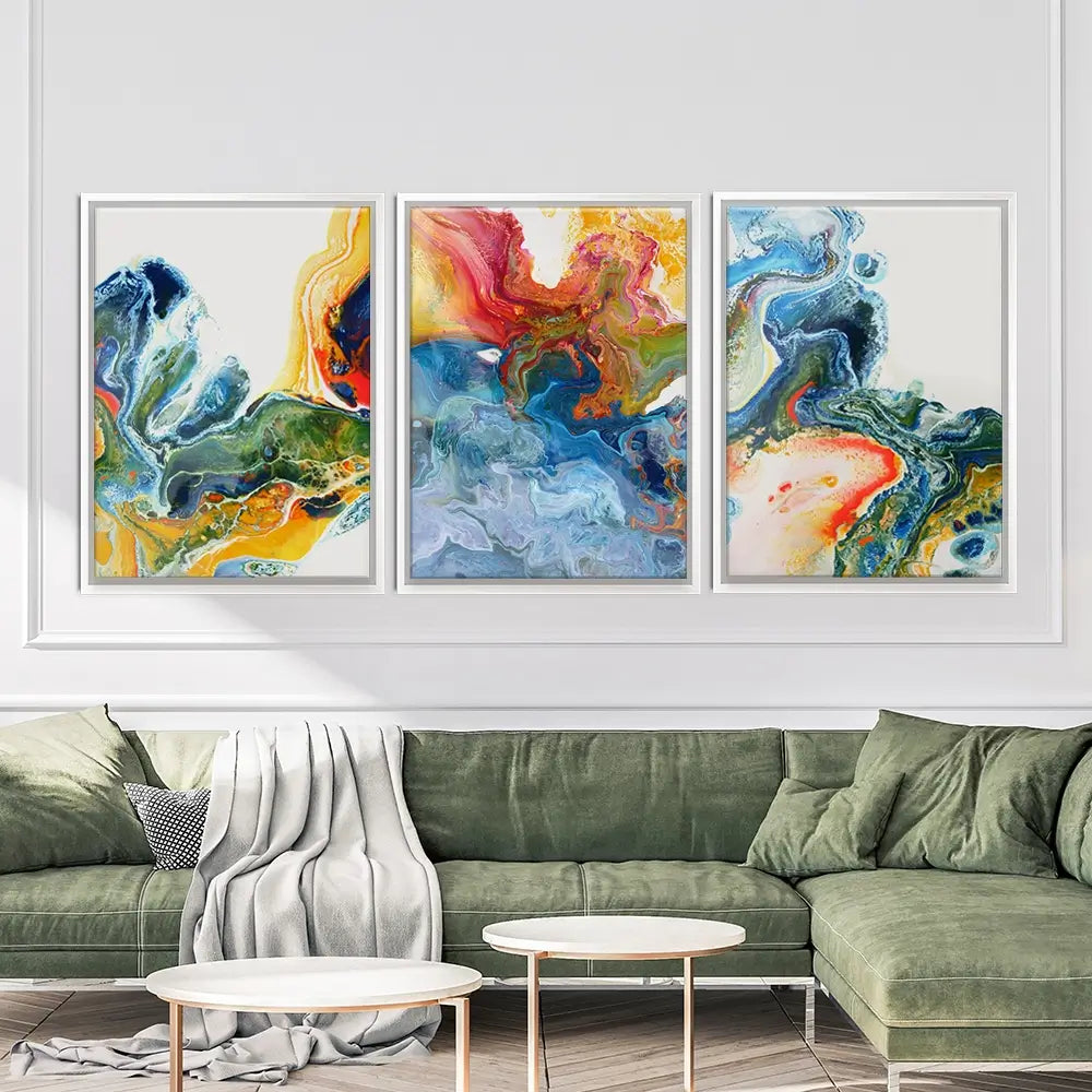 Marble Flow Trio Canvas Print Marble Flow Trio Canvas Print wall art product Rudchenko Liliia / Shutterstock