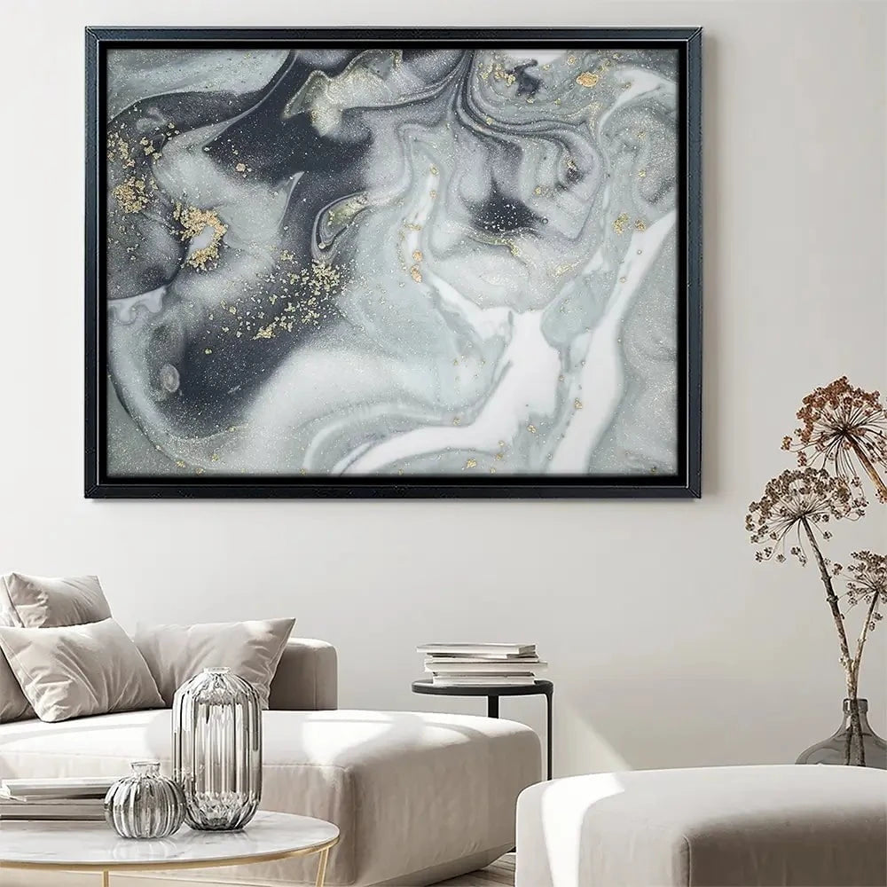 Marbled Grey Hues Canvas Print Marbled Grey Hues Canvas Print wall art product CARACOLLA / Shutterstock