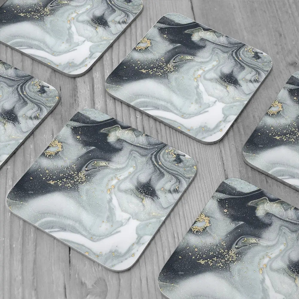 Marbled Grey Hues Coaster Set Marbled Grey Hues Coaster Set wall art product CARACOLLA / Shutterstock