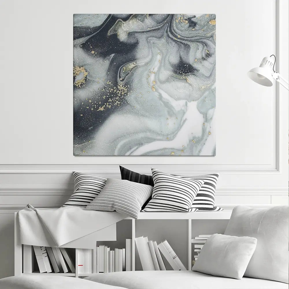 Marbled Grey Hues Square Canvas Print Marbled Grey Hues Square Canvas Print wall art product CARACOLLA / Shutterstock