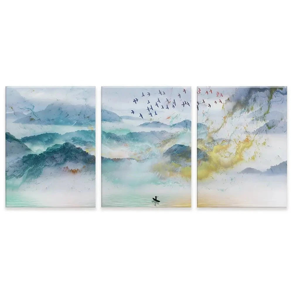 Marbled Mountains Trio Canvas Print Marbled Mountains Trio Canvas Print wall art product jesseyy / Shutterstock