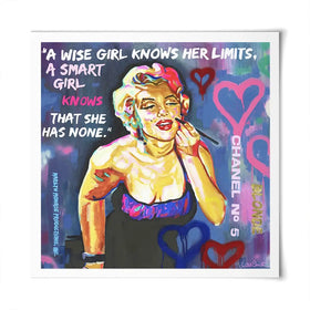 Marilyn Monroe A Wise Girl Knows Square Art Print Marilyn Monroe A Wise Girl Knows Square Art Print wall art product Juliet Stockton