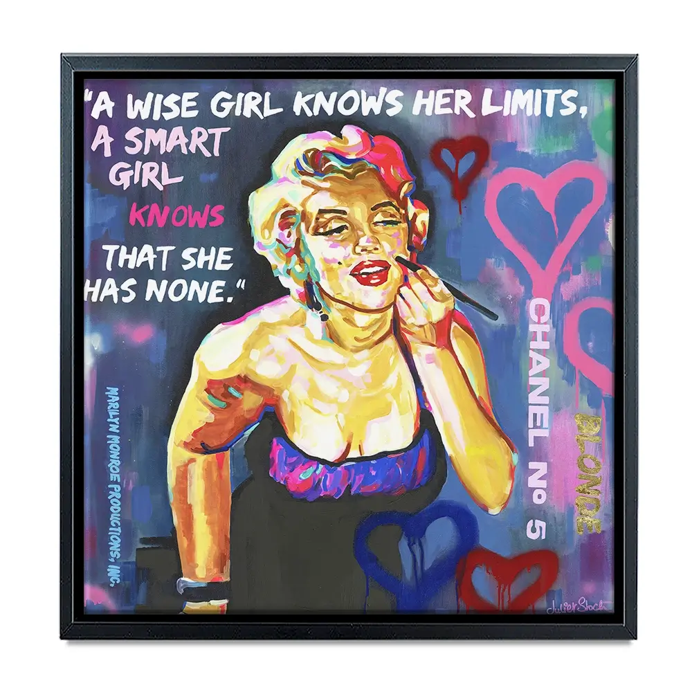 Marilyn Monroe A Wise Girl Knows Square Canvas Print Marilyn Monroe A Wise Girl Knows Square Canvas Print wall art product Juliet Stockton