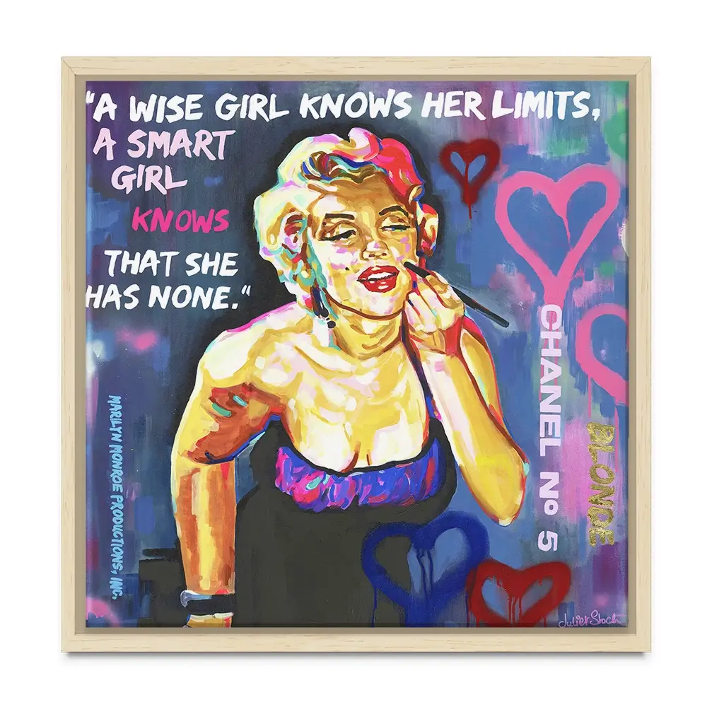 Marilyn Monroe A Wise Girl Knows Square Canvas Print Marilyn Monroe A Wise Girl Knows Square Canvas Print wall art product Juliet Stockton
