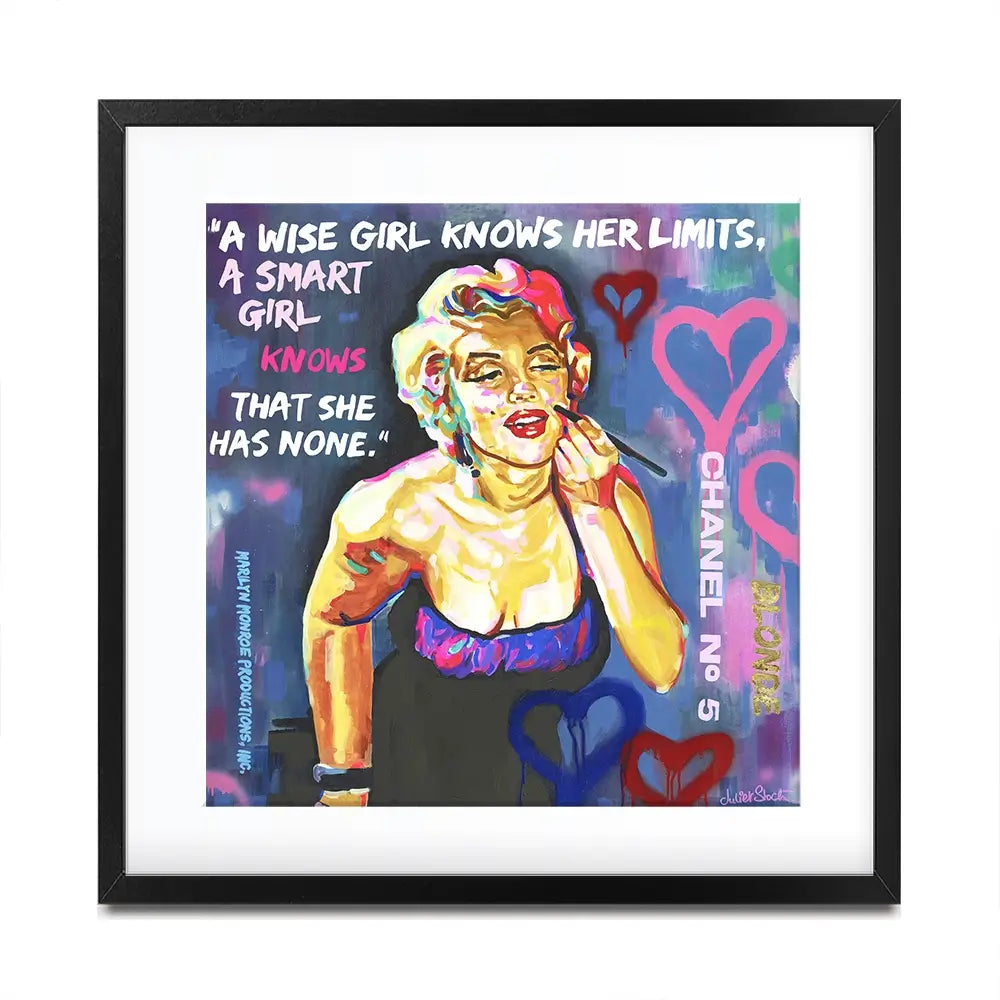 Marilyn Monroe A Wise Girl Knows Square Framed Art Print Marilyn Monroe A Wise Girl Knows Square Framed Art Print wall art product Juliet Stockton