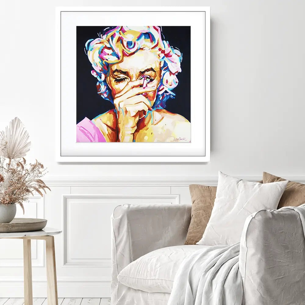 Marilyn Monroe It's All Make Believe Square Framed Art Print Marilyn Monroe It's All Make Believe Square Framed Art Print wall art product Juliet Stockton
