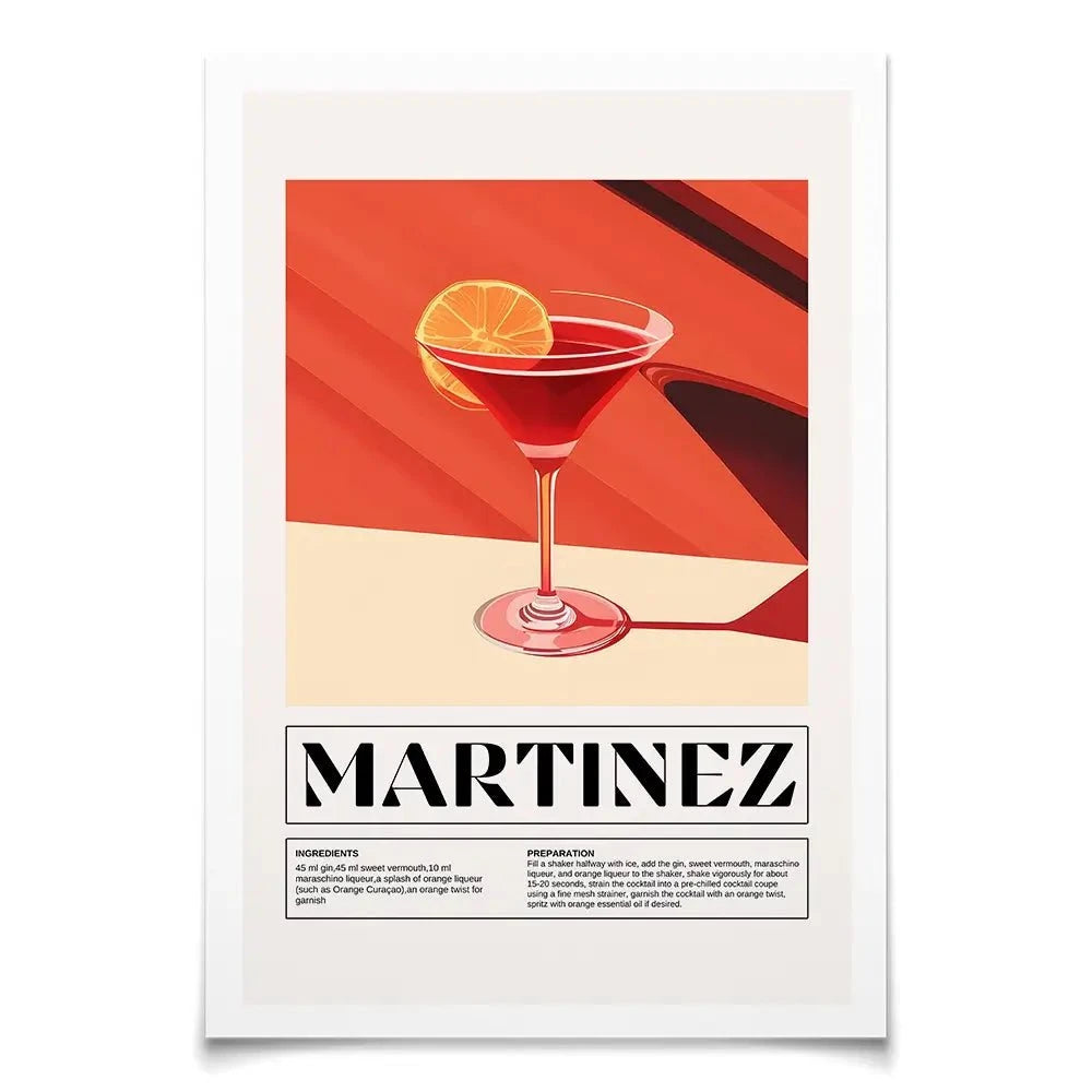 Martinez Recipe Art Print Martinez Recipe Art Print wall art product Art Print Shop
