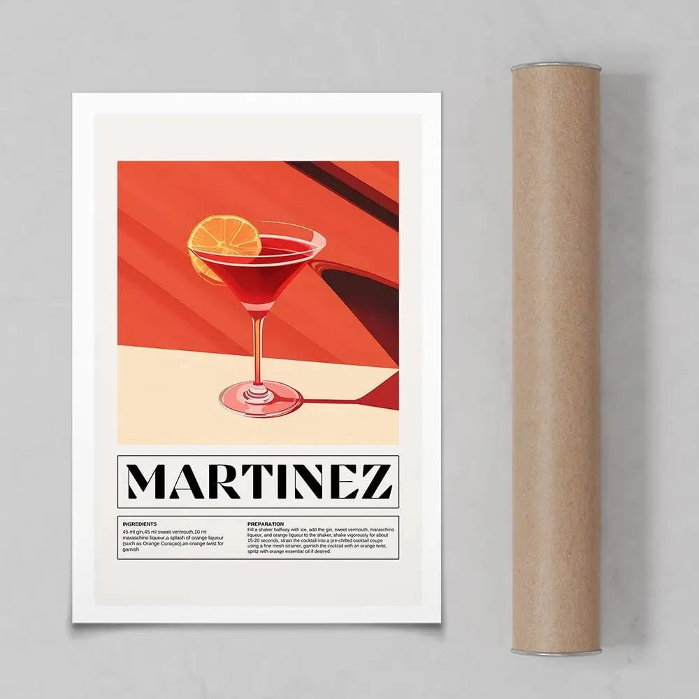 Martinez Recipe Art Print Martinez Recipe Art Print wall art product Art Print Shop