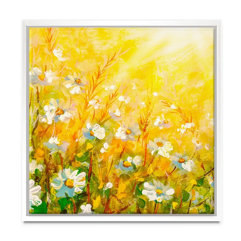Meadow In Spring Square Canvas Print Meadow In Spring Square Canvas Print wall art product Art Print Shop