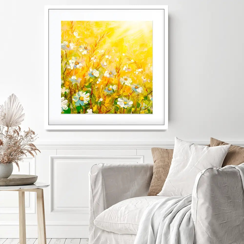 Meadow In Spring Square Framed Art Print Meadow In Spring Square Framed Art Print wall art product Art Print Shop