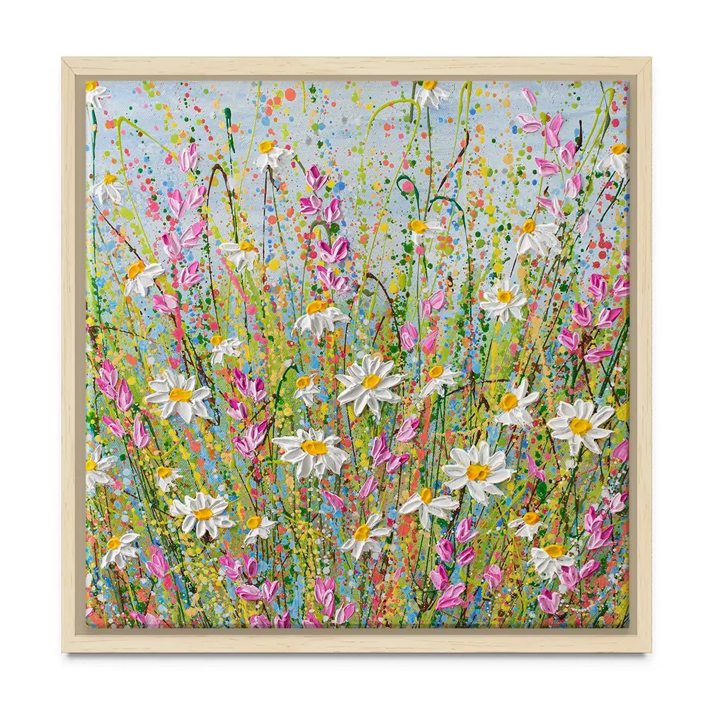 Meadow Of Daisies Square Canvas Print Meadow Of Daisies Square Canvas Print wall art product Olga Tkachyk