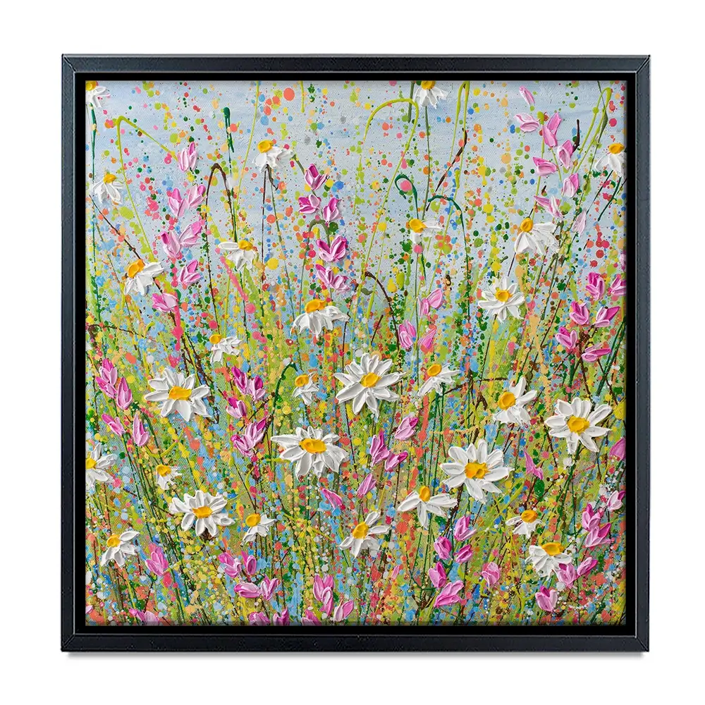 Meadow Of Daisies Square Canvas Print Meadow Of Daisies Square Canvas Print wall art product Olga Tkachyk