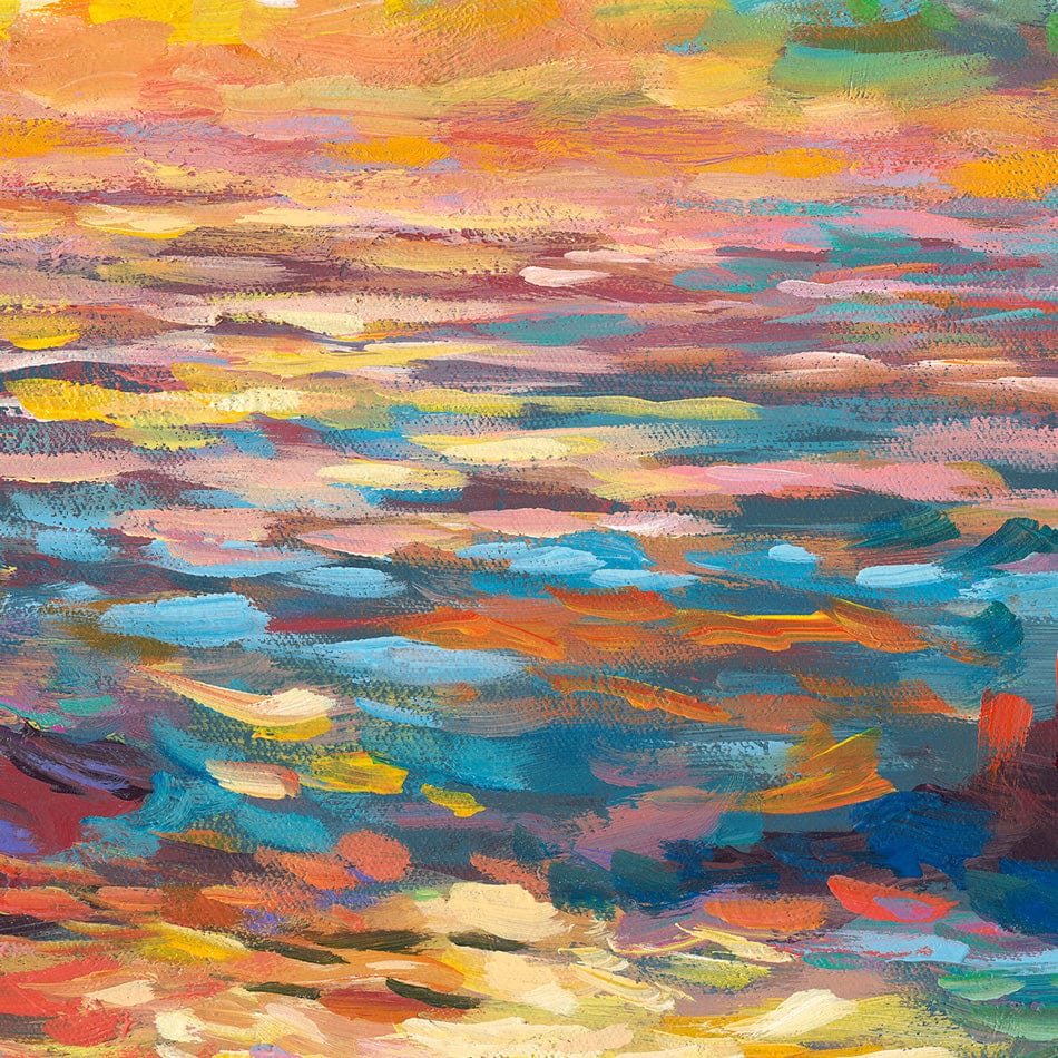 Meditteranean Sunset Square Framed Art Print wall art product Leon Devenice