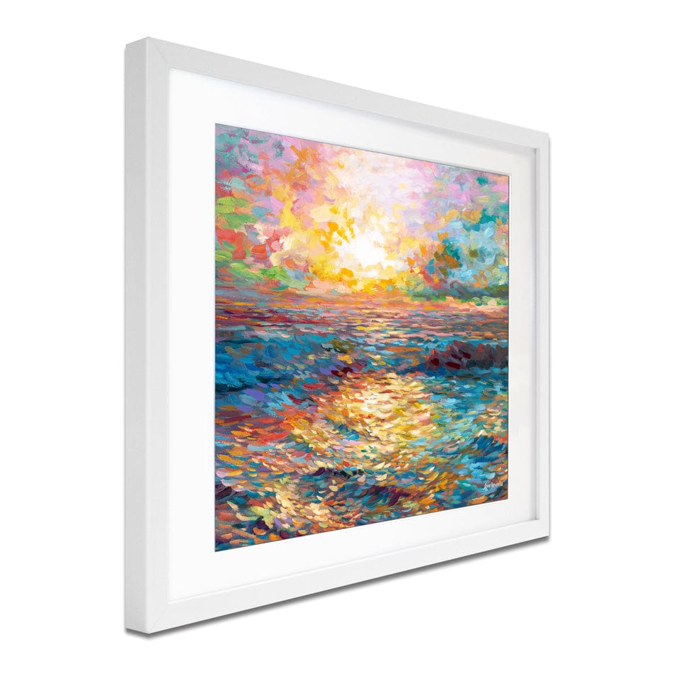 Meditteranean Sunset Square Framed Art Print wall art product Leon Devenice