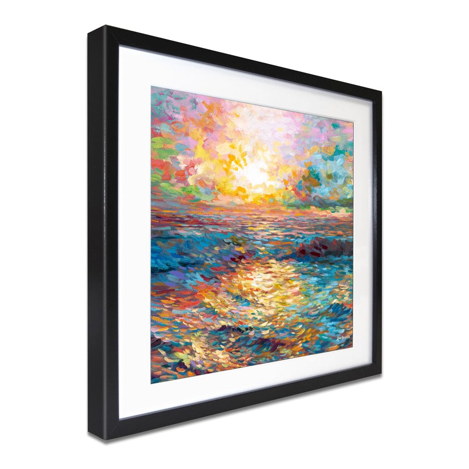 Meditteranean Sunset Square Framed Art Print wall art product Leon Devenice