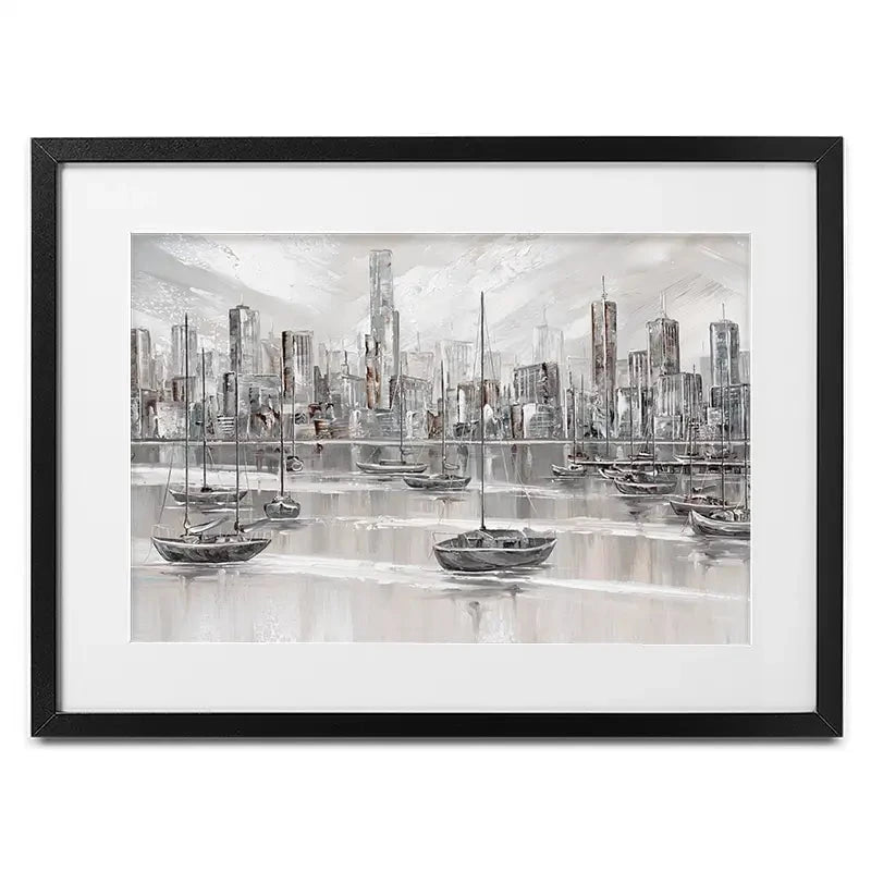 Melbourne City Skyline Framed Art Print Melbourne City Skyline Framed Art Print wall art product Isabella Karolewicz