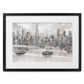 Melbourne City Skyline Framed Art Print Melbourne City Skyline Framed Art Print wall art product Isabella Karolewicz