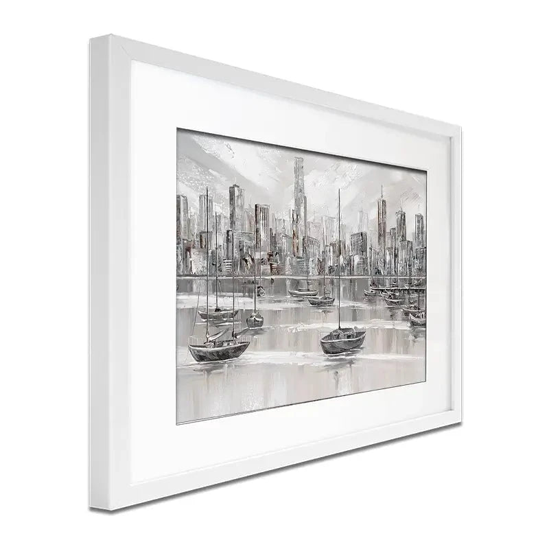 Melbourne City Skyline Framed Art Print Melbourne City Skyline Framed Art Print wall art product Isabella Karolewicz