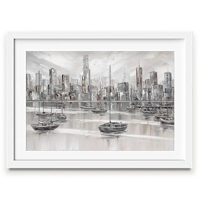 Melbourne City Skyline Framed Art Print Melbourne City Skyline Framed Art Print wall art product Isabella Karolewicz