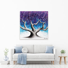 Midnight Dream Tree Square Canvas Print wall art product Ashvin Harrison