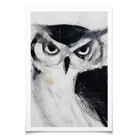 Midnight Owl Gaze Art Print Midnight Owl Gaze Art Print wall art product Chromatic Storm Studio