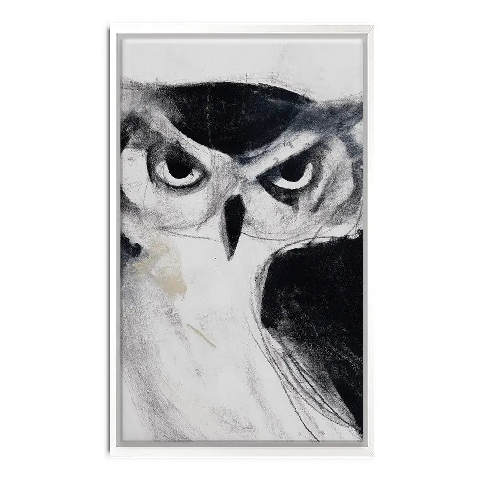 Midnight Owl Gaze Canvas Print Midnight Owl Gaze Canvas Print wall art product Chromatic Storm Studio