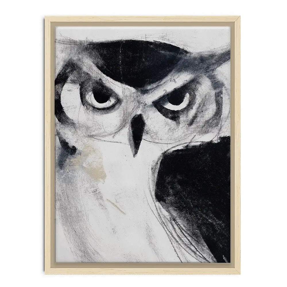 Midnight Owl Gaze Canvas Print Midnight Owl Gaze Canvas Print wall art product Chromatic Storm Studio