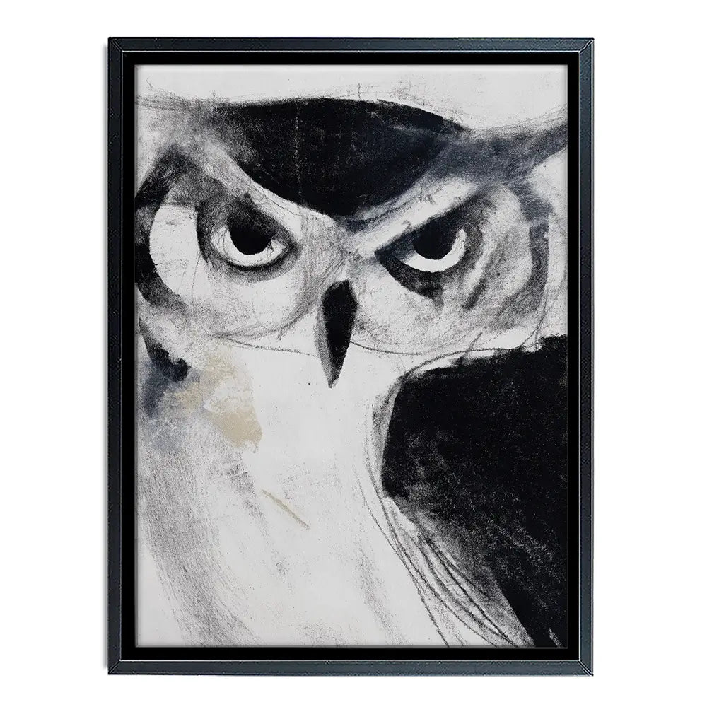 Midnight Owl Gaze Canvas Print Midnight Owl Gaze Canvas Print wall art product Chromatic Storm Studio