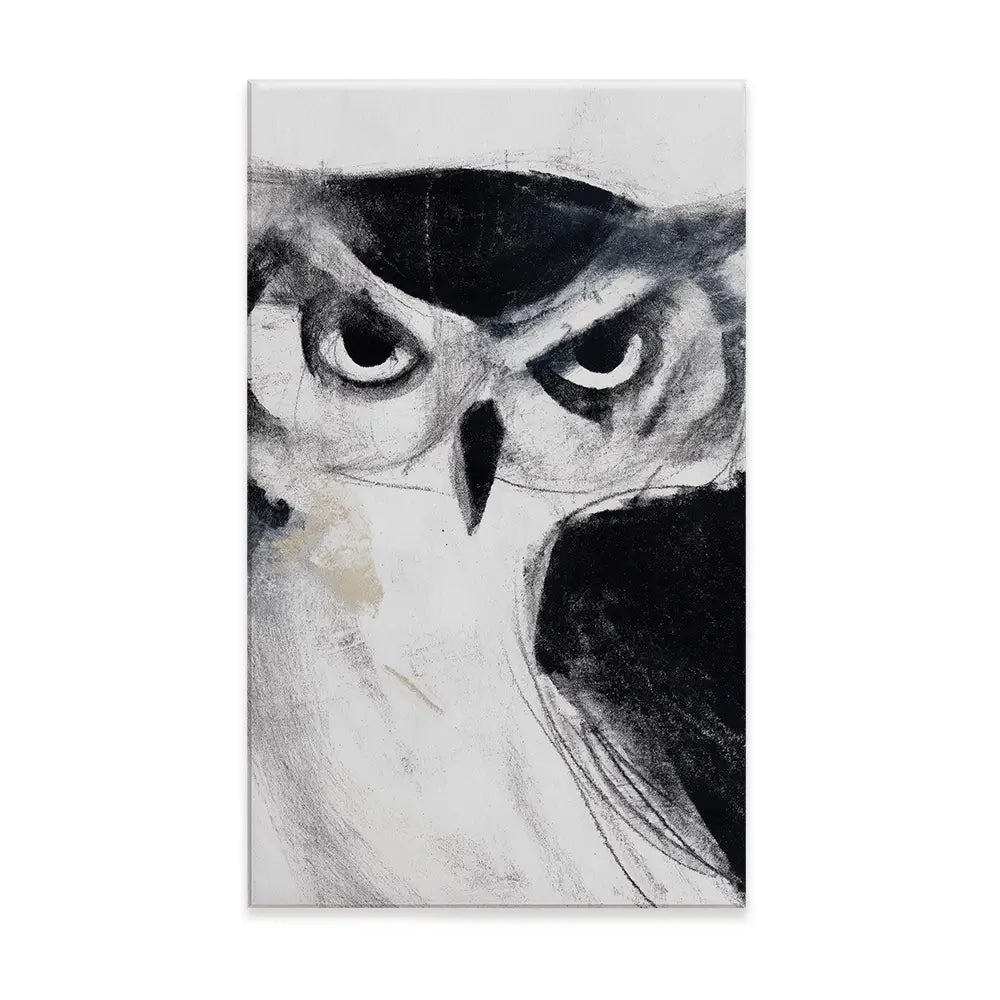 Midnight Owl Gaze Canvas Print Midnight Owl Gaze Canvas Print wall art product Chromatic Storm Studio