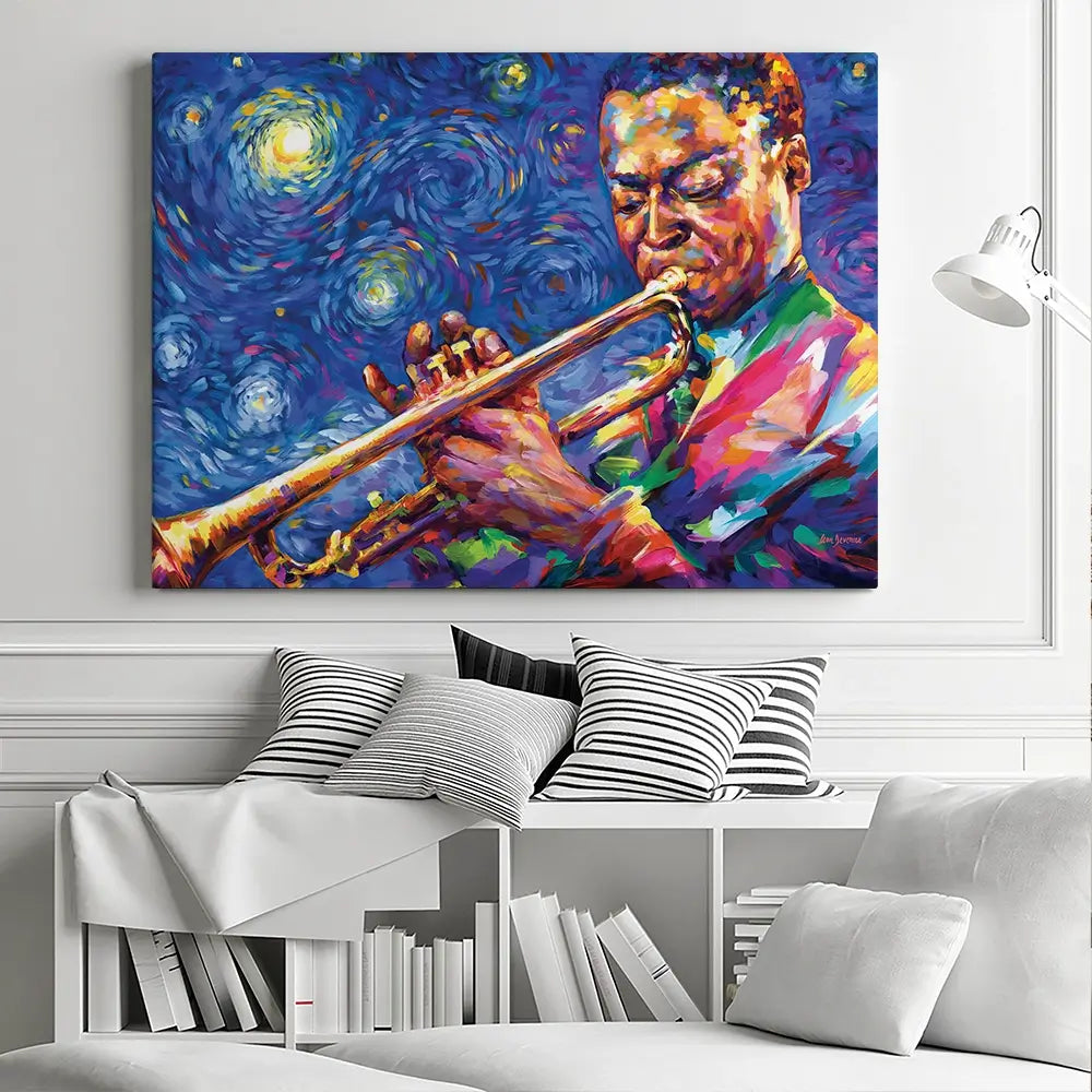 Miles Davis Starry Night Canvas Print Miles Davis Starry Night Canvas Print wall art product Leon Devenice