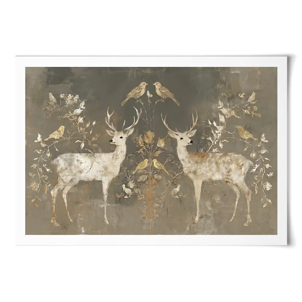 Mirrored Fawn Pair Art Print Mirrored Fawn Pair Art Print wall art product Chromatic Storm Studio